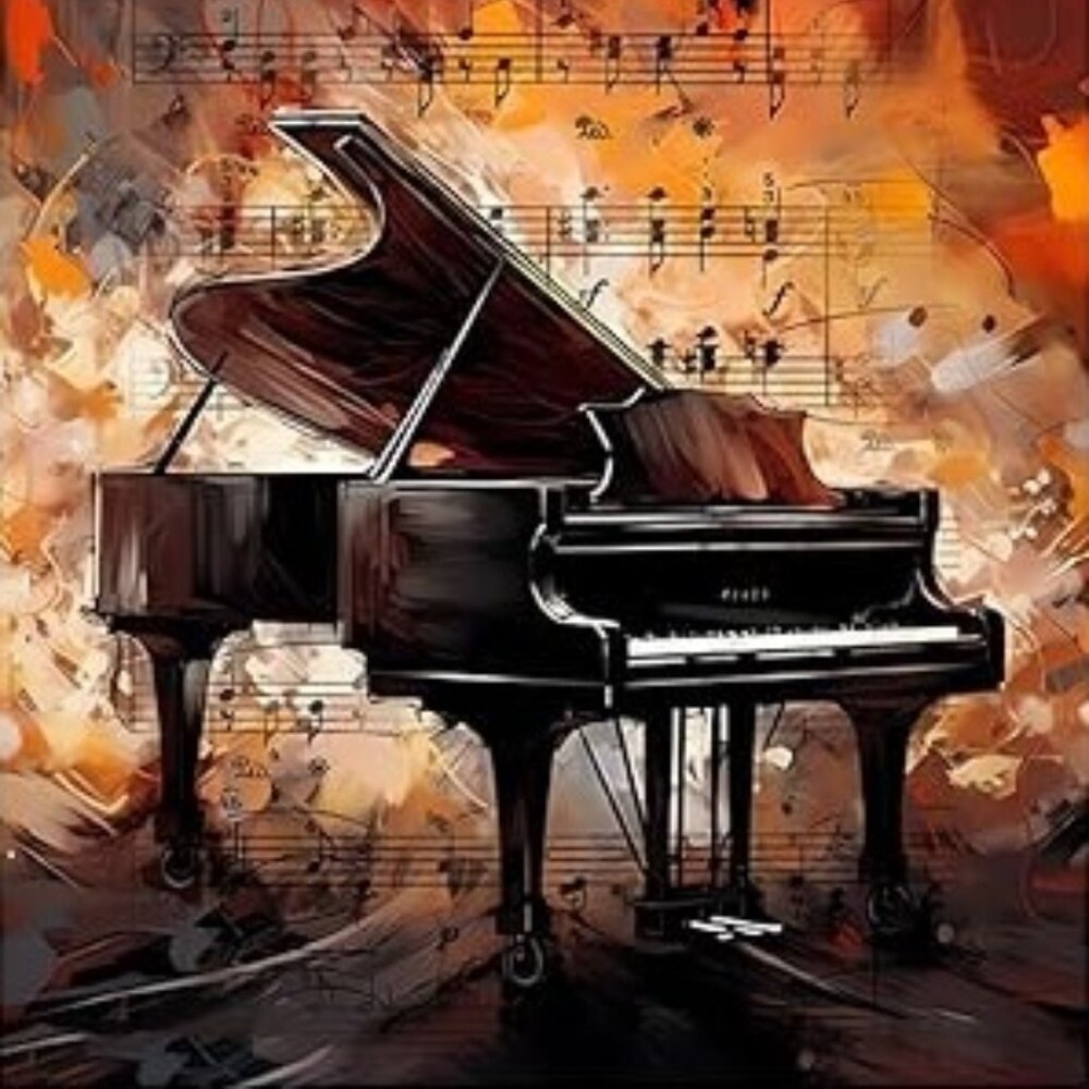 Music Themed Wall Art (Vintage Look) - Piano
